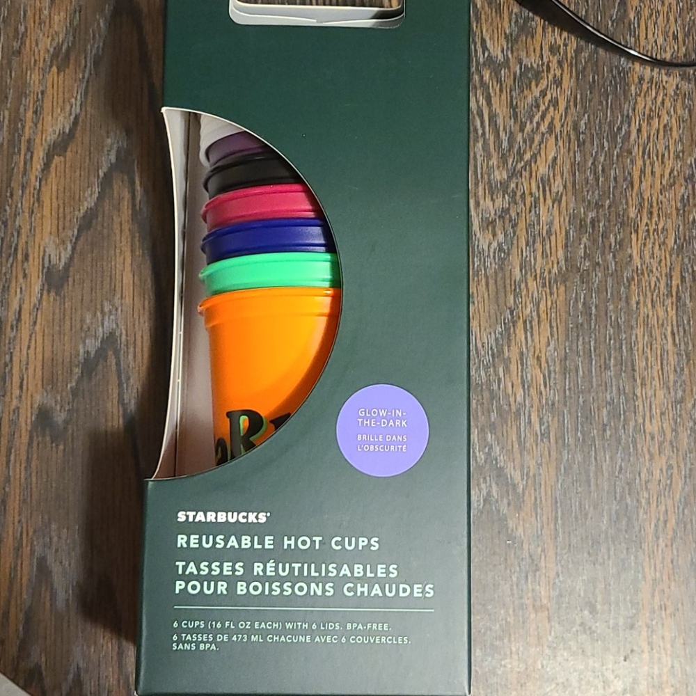Starbucks reusable hot cups.